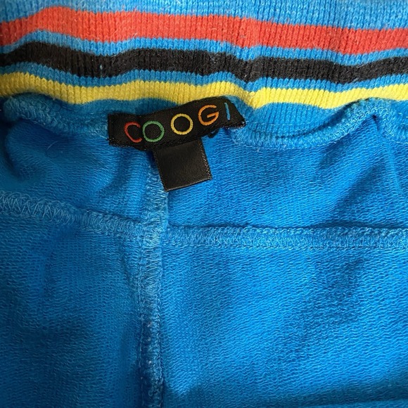 COOGI Sweatpants Women's Size‎ S Blue Rainbow Stripe Waistband Cropped - Picture 3 of 6